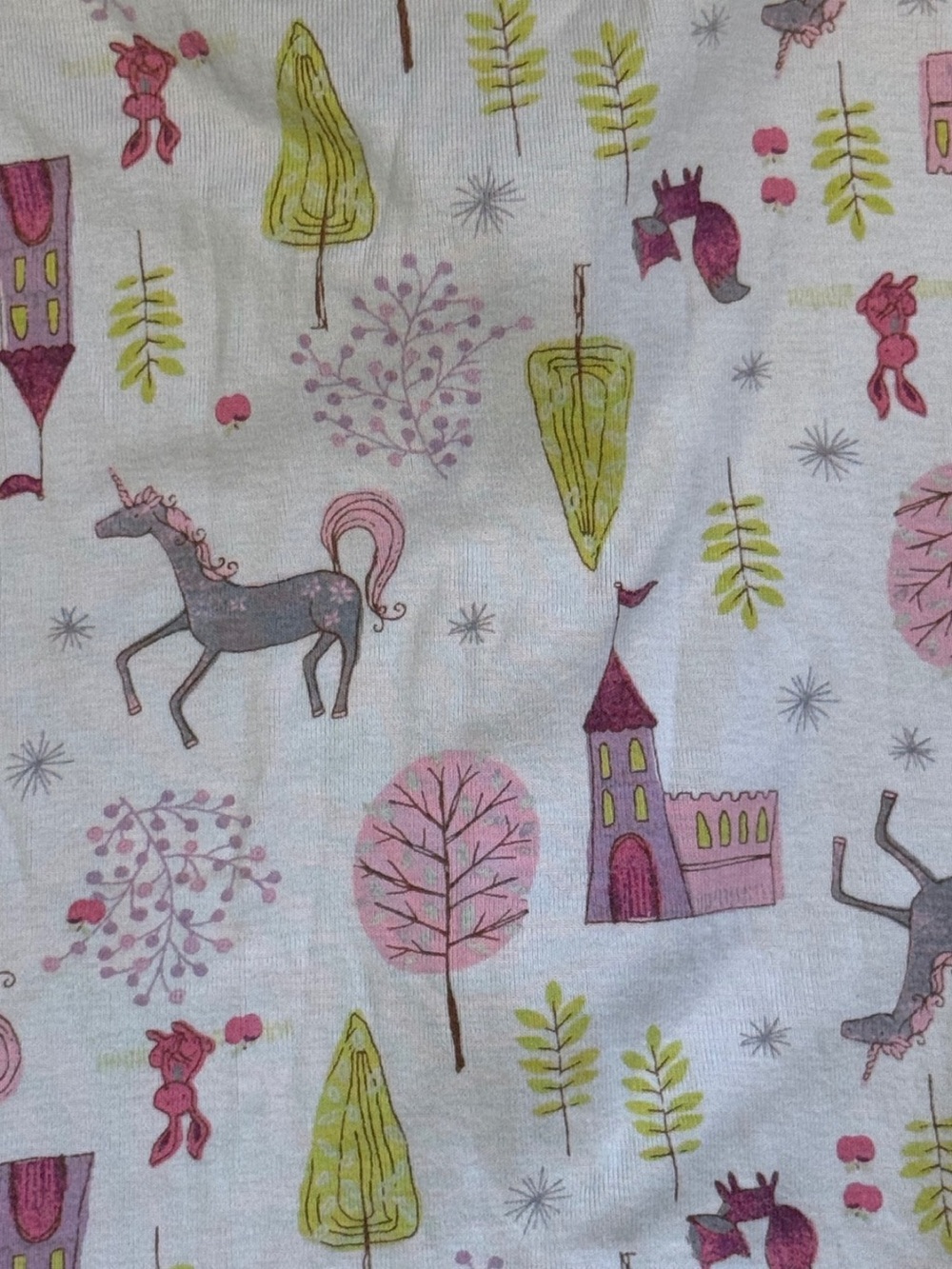🌲 Baby Gap Pink Purple Unicorn Castle Woodland Princess Footed Sleeper 12-18M - Picture 3 of 5